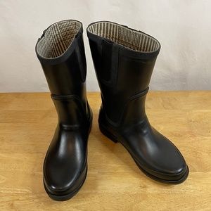 L.L. Bean Wellie Black Rubber Rain Winter Boots